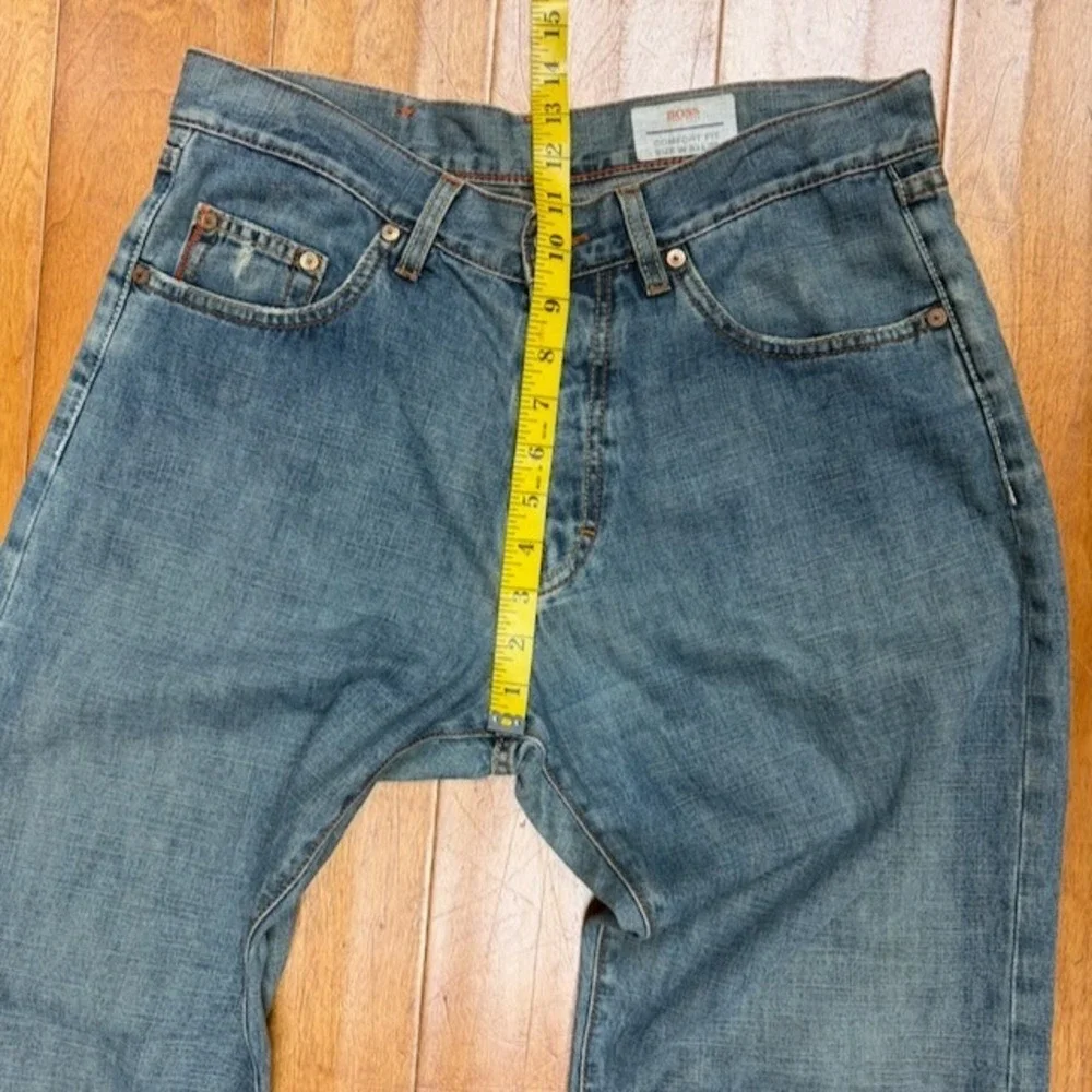 Boss Hugo Boss Selvedge Denim Jeans Comfort Fit Faded Mens Size 33 Designer